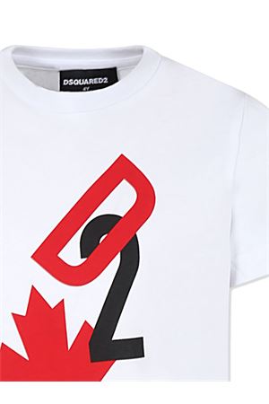 tshirt in cotone bianco DSQUARED KIDS | DQ2464D004GDQ100